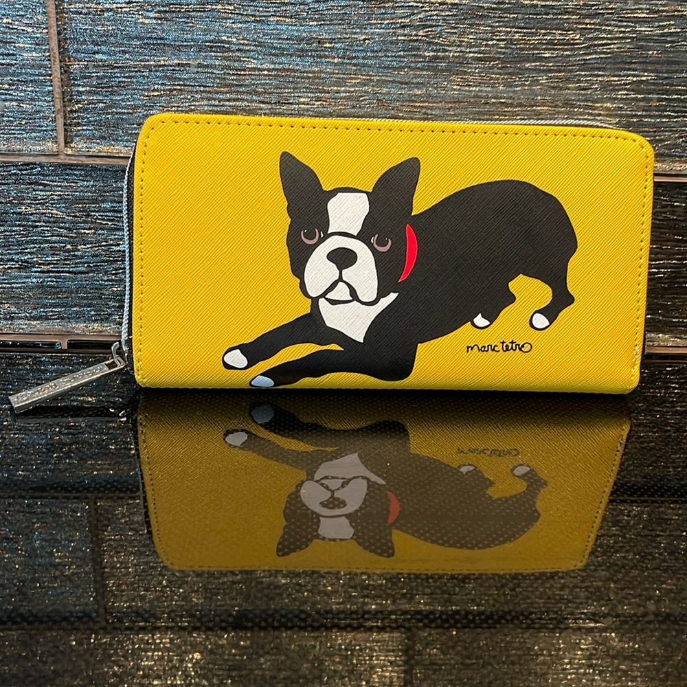 Marc Tetro Wallet Yellow Boston Terrier Frenchton Clutch Coin Purse Card holder - Picture 2 of 15